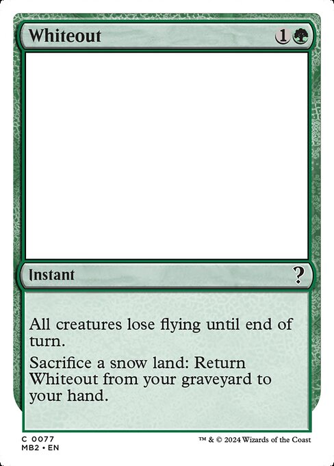 Whiteout (White Border) - Mystery Booster 2 #77 (Near Mint)