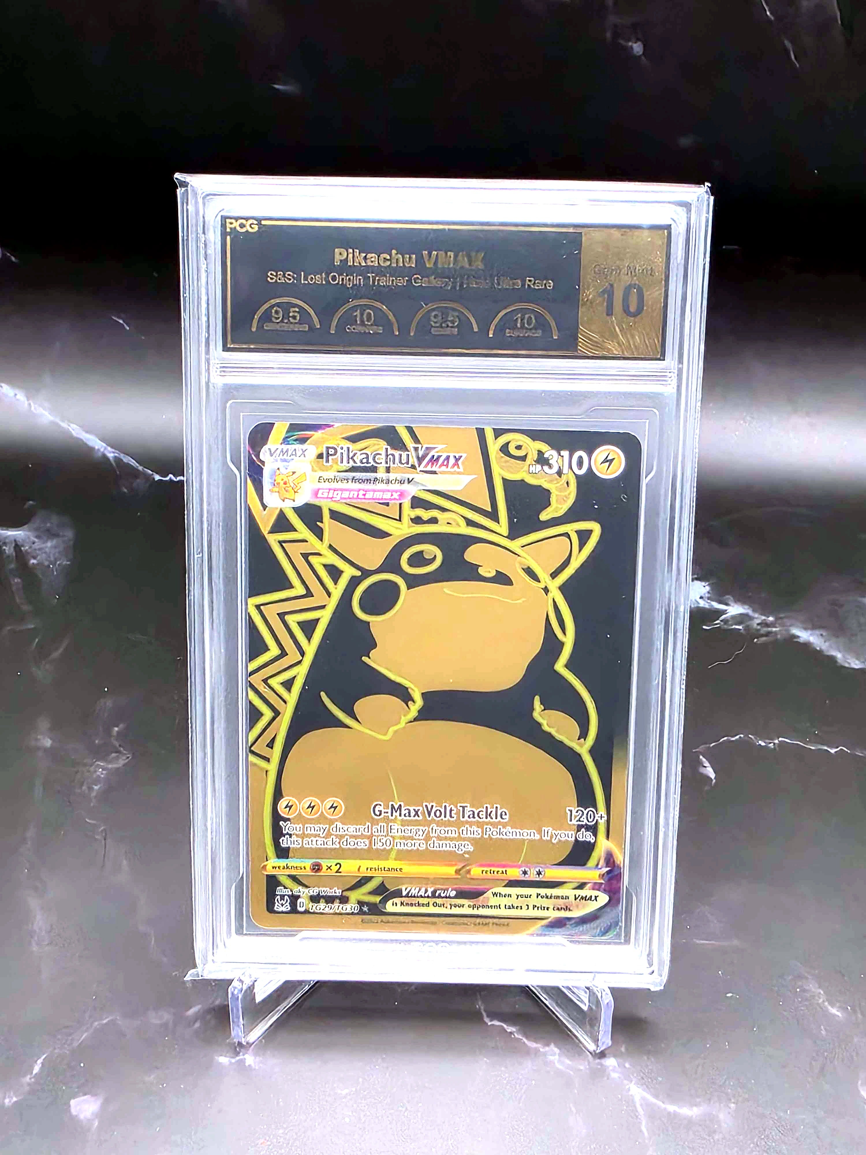 PCG Gem Mint 10 graded gold Pikachu VMAX Pokémon card