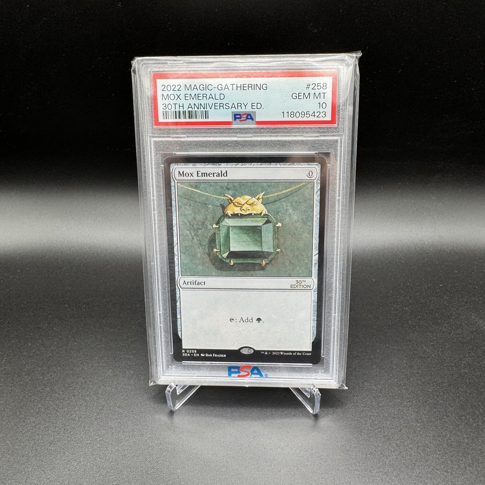 Mox Emerald #258 30th Anniversary Edition PSA 10 front